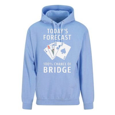 Bridge Player TodayS Forecast 100 Chance Of Bridge Unisex Surf Hoodie