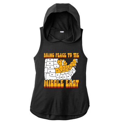 Bring Peace To The Middle East Usa Map Ladies PosiCharge Tri-Blend Wicking Draft Hoodie Tank