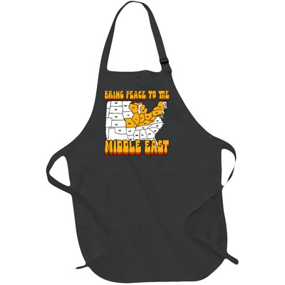 Bring Peace To The Middle East Usa Map Full-Length Apron With Pockets