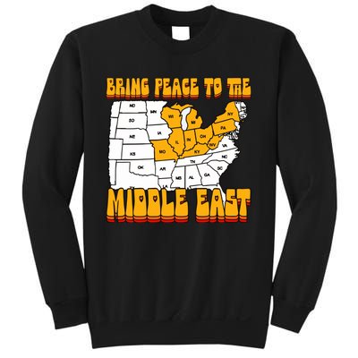 Bring Peace To The Middle East Usa Map Sweatshirt