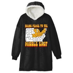 Bring Peace To The Middle East Usa Map Hooded Wearable Blanket