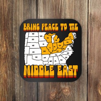 Bring Peace To The Middle East Usa Map Coaster