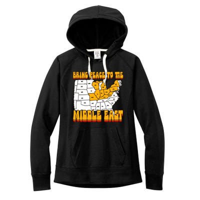 Bring Peace To The Middle East Usa Map Women's Fleece Hoodie