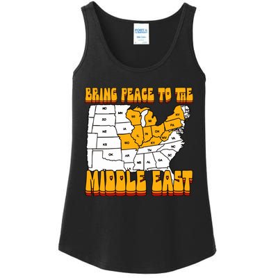 Bring Peace To The Middle East Usa Map Ladies Essential Tank