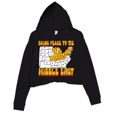 Bring Peace To The Middle East Usa Map Crop Fleece Hoodie