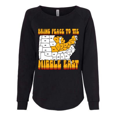 Bring Peace To The Middle East Usa Map Womens California Wash Sweatshirt