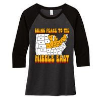 Bring Peace To The Middle East Usa Map Women's Tri-Blend 3/4-Sleeve Raglan Shirt