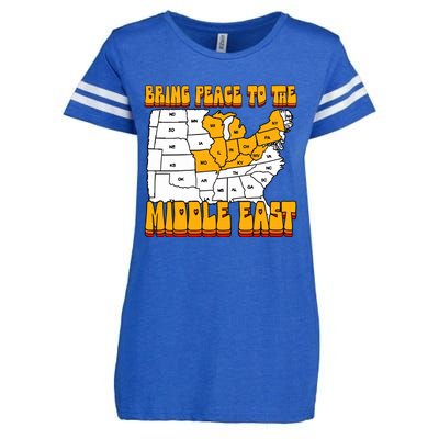 Bring Peace To The Middle East Usa Map Enza Ladies Jersey Football T-Shirt