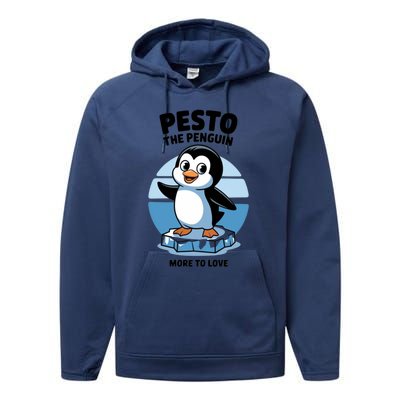 Baby Pesto The Penguin More To Love Absolute Unit Viral Meme Performance Fleece Hoodie