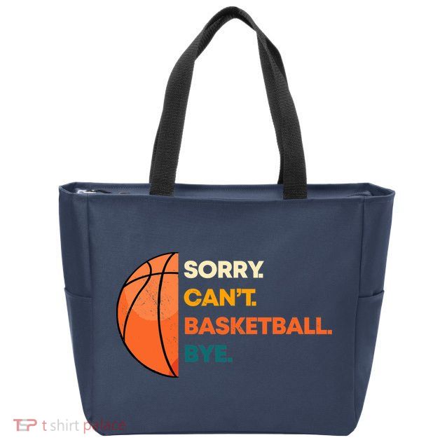 Basketball Player Team Sport Hoop Ball Game Guard Forward Zip Tote Bag