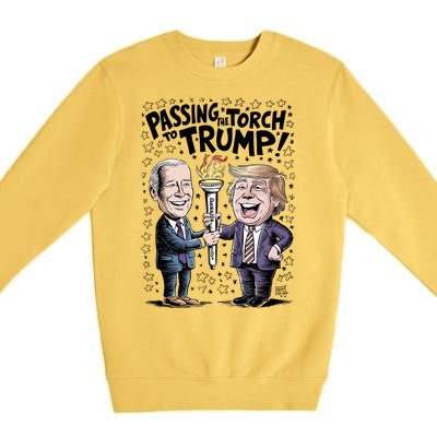 Biden Passing The Torch To Trump Premium Crewneck Sweatshirt