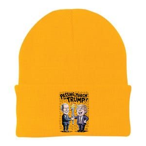 Biden Passing The Torch To Trump Knit Cap Winter Beanie