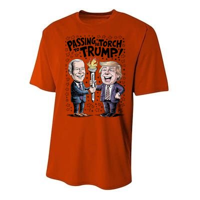 Biden Passing The Torch To Trump Performance Sprint T-Shirt