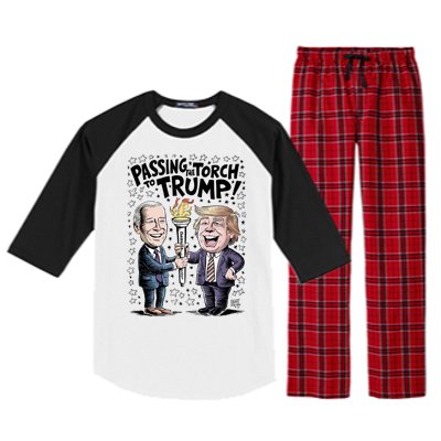 Biden Passing The Torch To Trump Raglan Sleeve Pajama Set