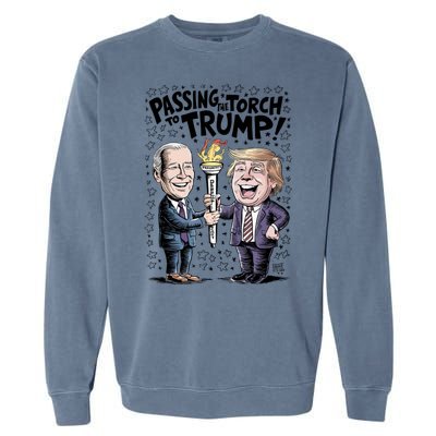 Biden Passing The Torch To Trump Garment-Dyed Sweatshirt