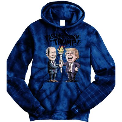 Biden Passing The Torch To Trump Tie Dye Hoodie