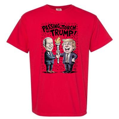 Biden Passing The Torch To Trump Garment-Dyed Heavyweight T-Shirt