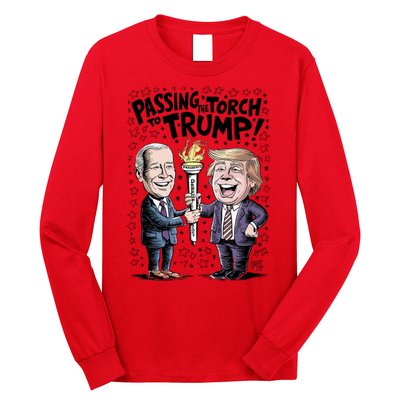 Biden Passing The Torch To Trump Long Sleeve Shirt