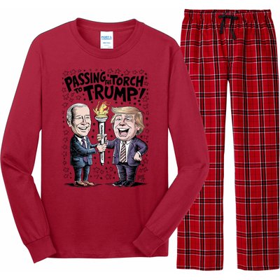 Biden Passing The Torch To Trump Long Sleeve Pajama Set