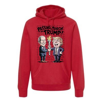 Biden Passing The Torch To Trump Premium Hoodie