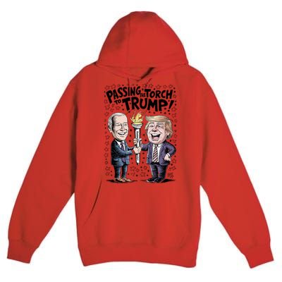 Biden Passing The Torch To Trump Premium Pullover Hoodie