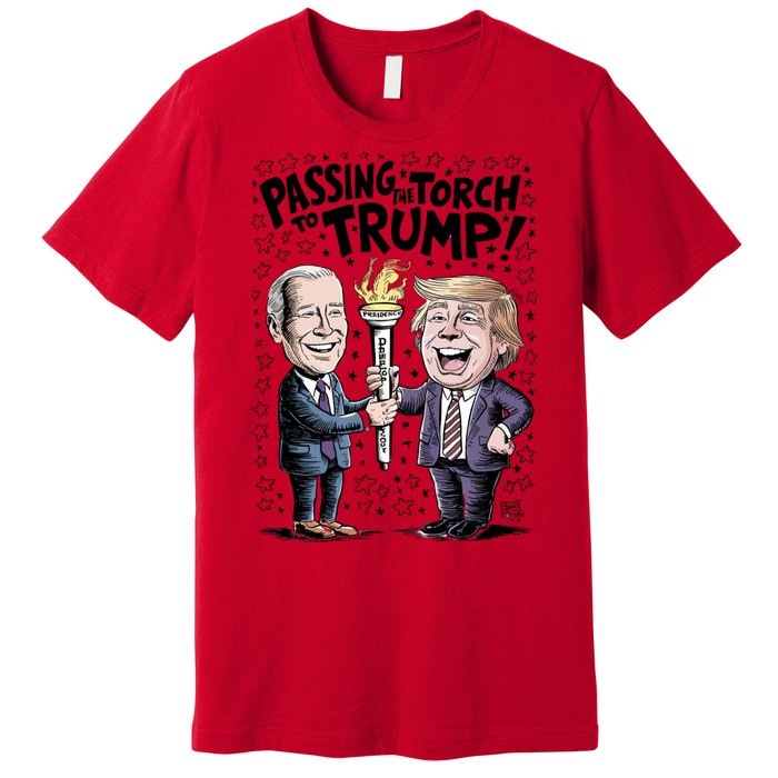 Biden Passing The Torch To Trump Premium T-Shirt