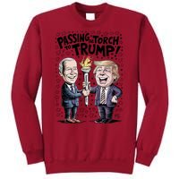 Biden Passing The Torch To Trump Tall Sweatshirt