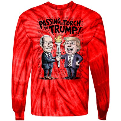 Biden Passing The Torch To Trump Tie-Dye Long Sleeve Shirt