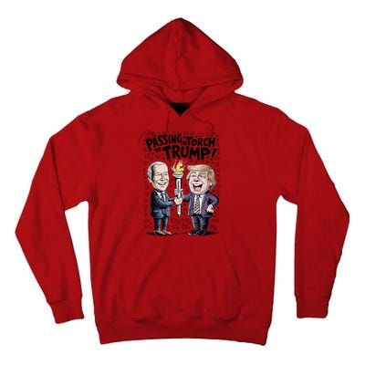 Biden Passing The Torch To Trump Tall Hoodie