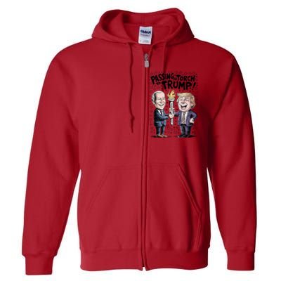 Biden Passing The Torch To Trump Full Zip Hoodie