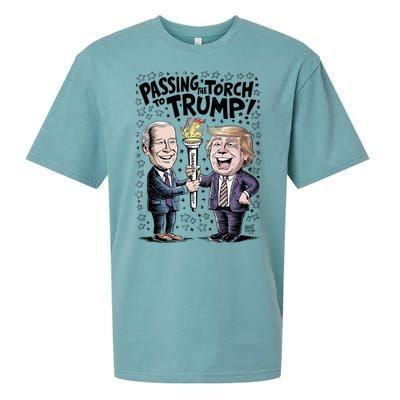 Biden Passing The Torch To Trump Sueded Cloud Jersey T-Shirt