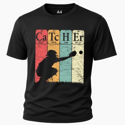 Baseball Periodic Table Elets Nerd Baseball Catcher Retro Gift Cooling Performance Crew T-Shirt