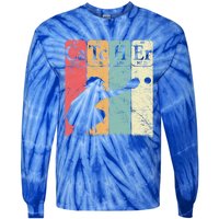 Baseball Periodic Table Elets Nerd Baseball Catcher Retro Gift Tie-Dye Long Sleeve Shirt