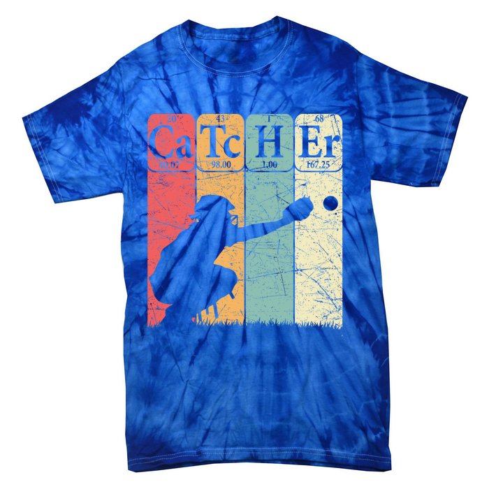 Baseball Periodic Table Elets Nerd Baseball Catcher Retro Gift Tie-Dye T-Shirt