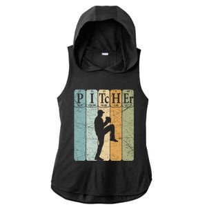 Baseball Periodic Table Elets Nerd Baseball Pitcher Retro Gift Ladies PosiCharge Tri-Blend Wicking Draft Hoodie Tank