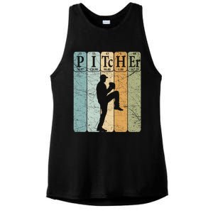 Baseball Periodic Table Elets Nerd Baseball Pitcher Retro Gift Ladies PosiCharge Tri-Blend Wicking Tank