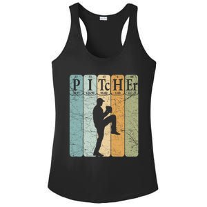 Baseball Periodic Table Elets Nerd Baseball Pitcher Retro Gift Ladies PosiCharge Competitor Racerback Tank