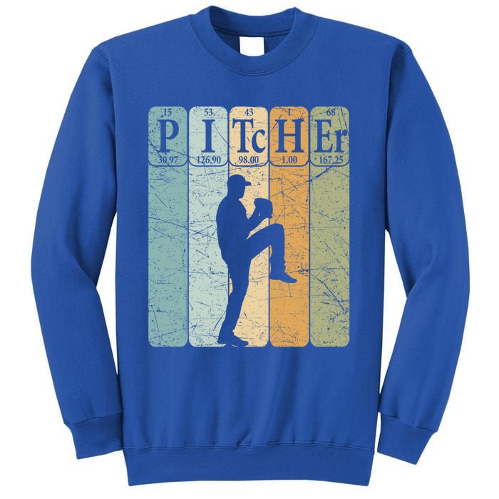 Baseball Periodic Table Elets Nerd Baseball Pitcher Retro Gift Sweatshirt