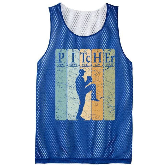 Baseball Periodic Table Elets Nerd Baseball Pitcher Retro Gift Mesh Reversible Basketball Jersey Tank