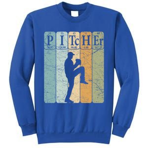 Baseball Periodic Table Elets Nerd Baseball Pitcher Retro Gift Tall Sweatshirt