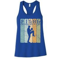 Baseball Periodic Table Elets Nerd Baseball Pitcher Retro Gift Women's Racerback Tank