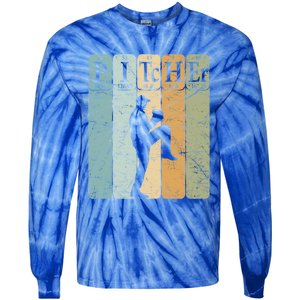 Baseball Periodic Table Elets Nerd Baseball Pitcher Retro Gift Tie-Dye Long Sleeve Shirt