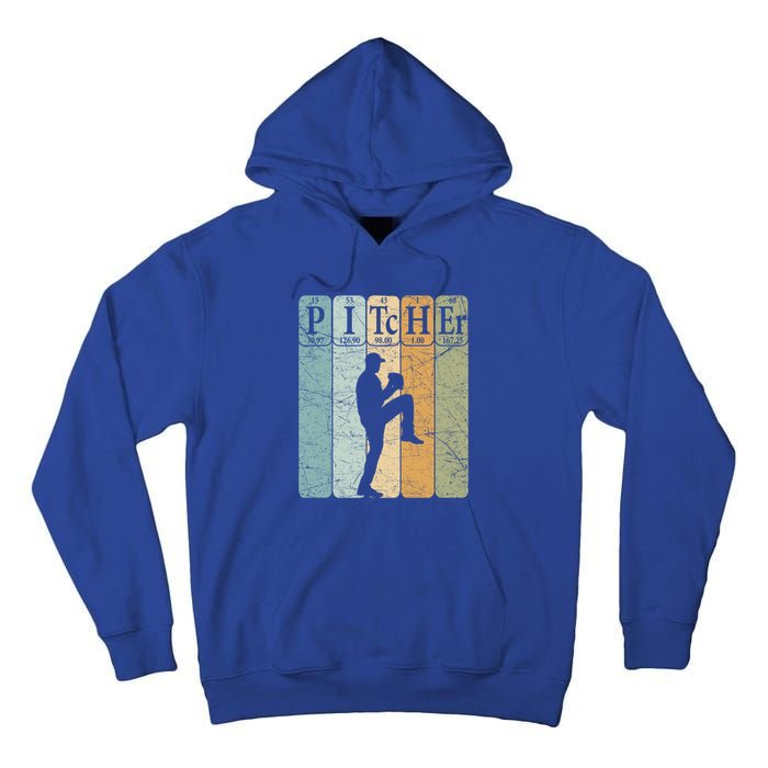 Baseball Periodic Table Elets Nerd Baseball Pitcher Retro Gift Tall Hoodie