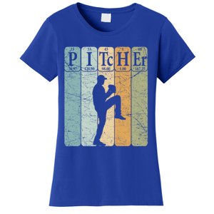 Baseball Periodic Table Elets Nerd Baseball Pitcher Retro Gift Women's T-Shirt