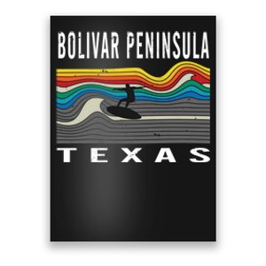 Bolivar Peninsula Texas Surfing Souvenir Poster