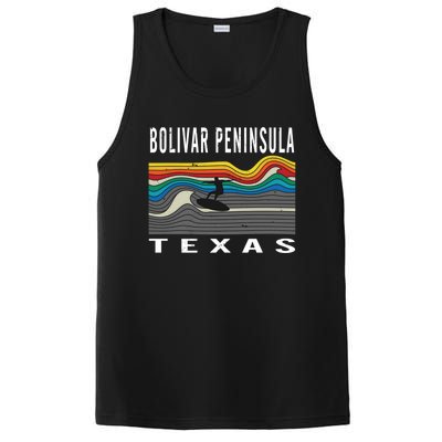 Bolivar Peninsula Texas Surfing Souvenir PosiCharge Competitor Tank