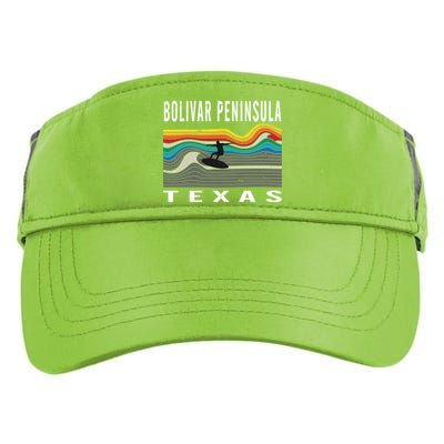 Bolivar Peninsula Texas Surfing Souvenir Gift Adult Drive Performance Visor