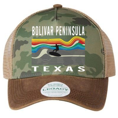 Bolivar Peninsula Texas Surfing Souvenir Gift Legacy Tie Dye Trucker Hat