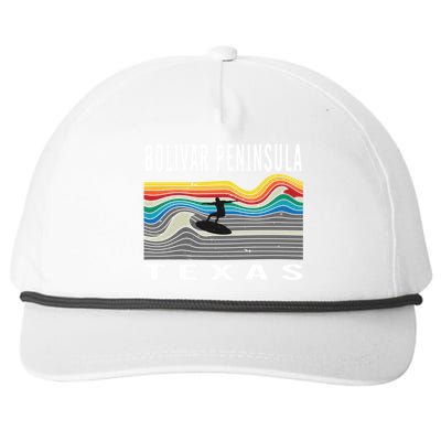 Bolivar Peninsula Texas Surfing Souvenir Gift Snapback Five-Panel Rope Hat