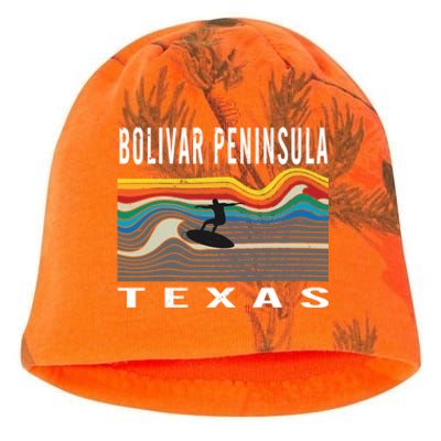 Bolivar Peninsula Texas Surfing Souvenir Gift Kati - Camo Knit Beanie